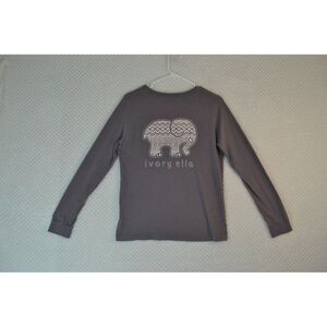 Ivory Ella Women's Medium Gray Long Sleeve Graphic Print T-Shirt